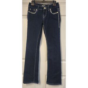 Daytrip Virgo Bootcut Embellished Darkwash Silver Stitch Jeans 26L Rodeo Western